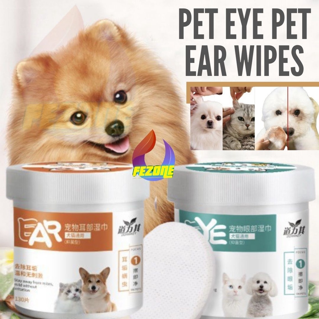 130PCS/SET Natural Penghapus Kotoran Mata Kucing Anjing Aloe Dog Cat Eye Wipes Tissue  Hewan FEZONE