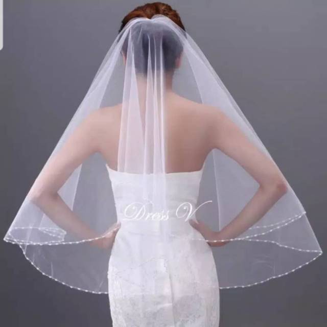 Veil pengantin 2 layer /veil wedding /slayer pengantin /slayer wedding /kerudung pengantin/matrimony