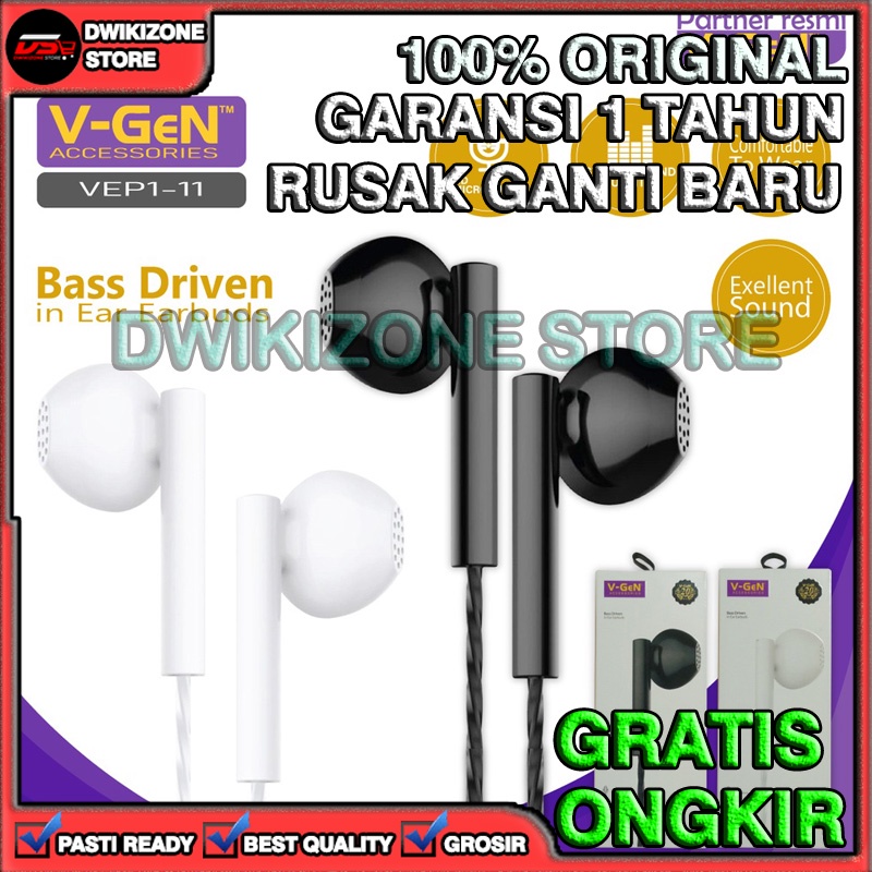 [100% ORIGINAL] HEADSET EARPHONE HEAD SET V-GEN VEP1-11 VGEN HEAPHONE HETSET