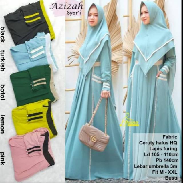 Gamis polos trendy ada saku