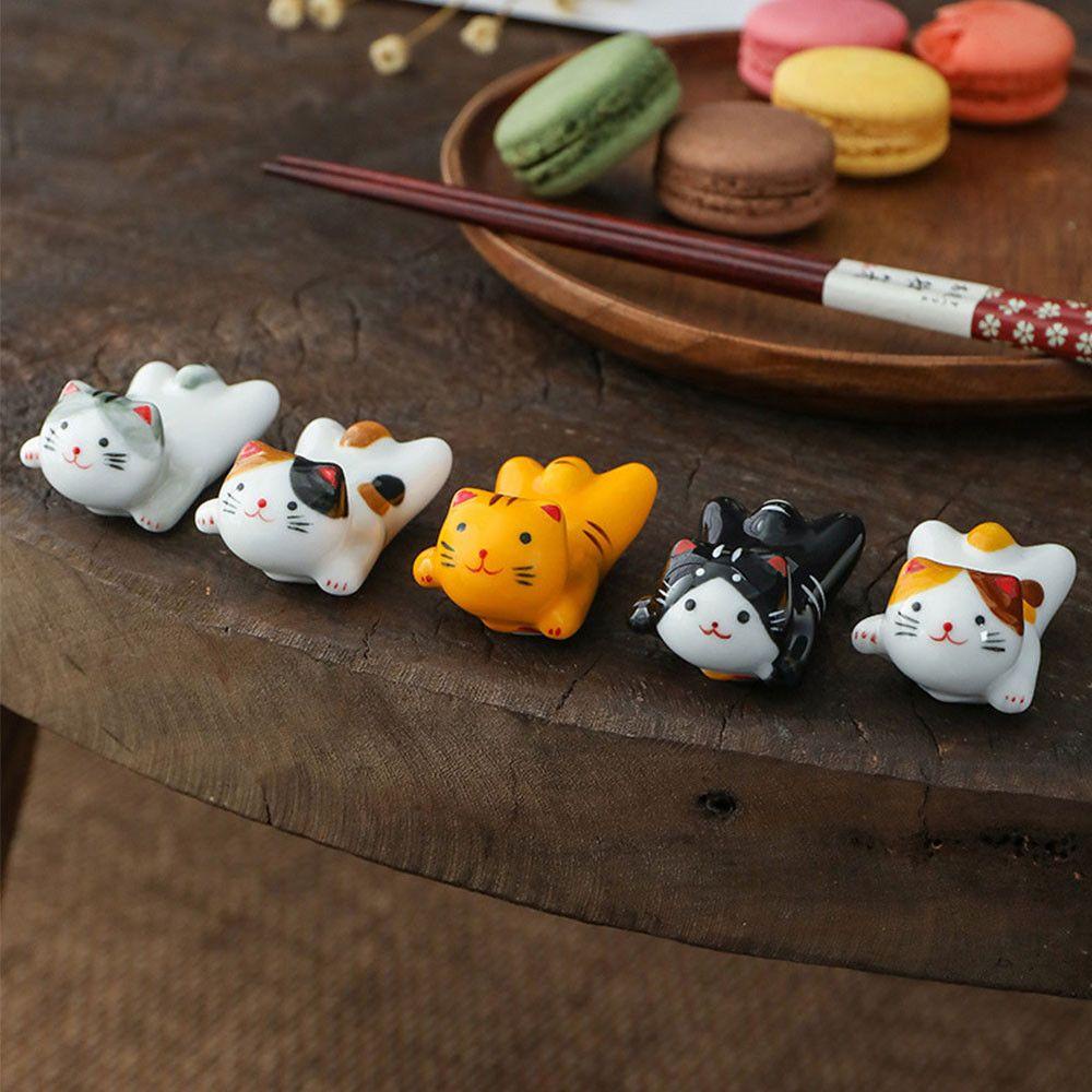 TOP Stand Holder Sumpit Desain Halus Multi Gaya Jepang Bentuk Kucing