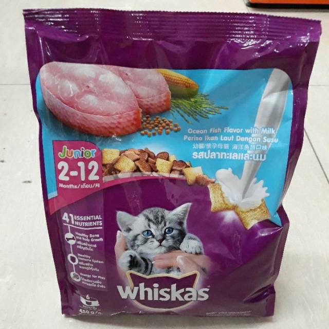 Whiskas JUNIOR/KITTEN Ocean Fish 450GR |Makanan Kucing Murah|Whiskas 450GR JUNIOR