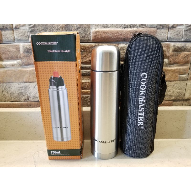 Termos Stainless Steel 750ml Air Panas Dingin Termos Kapsul + Sarung Cookmaster