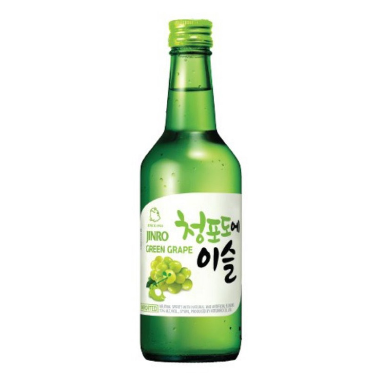 Soju Jinro Greengrape anggur  360ml botol Chamisul Jinro Chamisul Anggur Soju import 360ml Soju Korea jinro Anggur