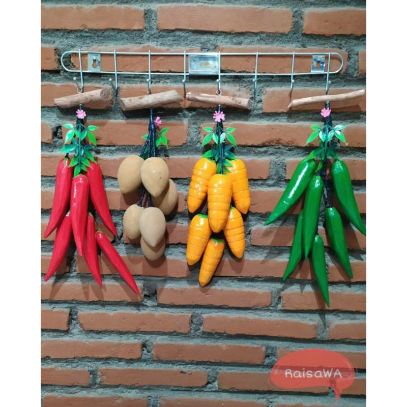 Hiasan Dinding Buah Kayu / Buah Imitasi Kayu / Hiasan Buah Palsu
