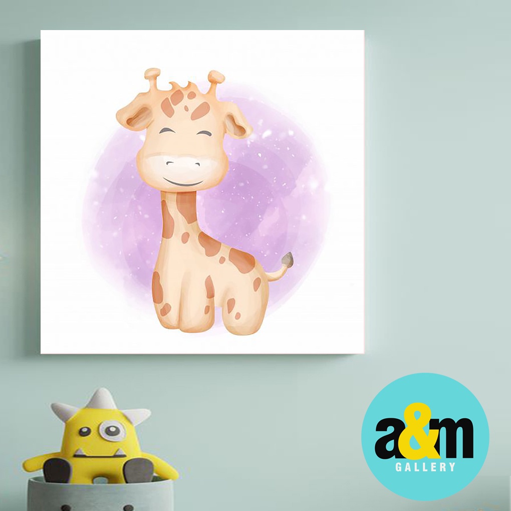 Hiasan Dinding Kamar Bayi Gambar Binatang Lucu ( 20 X 20 ) Pajangan Anak Dekorasi Bayi Wall Decor Tema BINATANG - A&amp;M