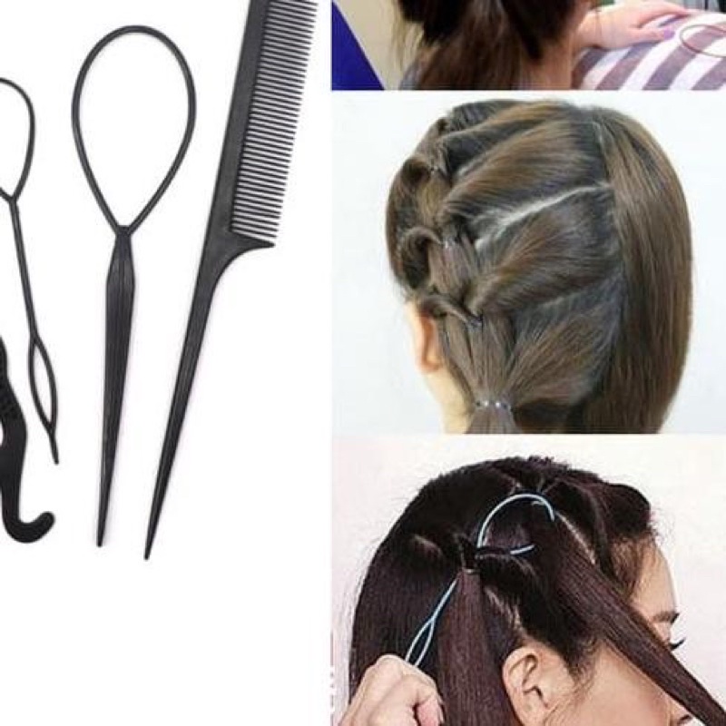 Delunashop sisir 4in1 Topsy Pony Tail Majic Hair Bun Aksesoris Rambut ikat rambut anak