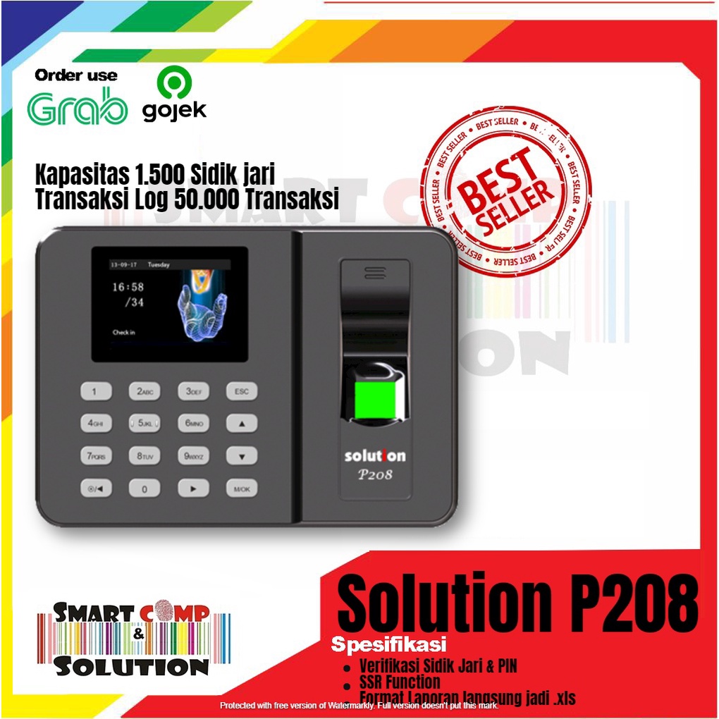 Mesin Absensi Fingerprint Solution P208