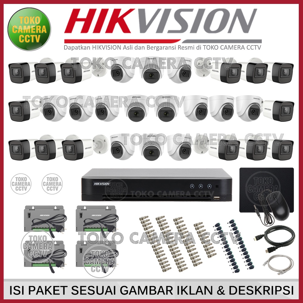 PAKET CCTV HIKVISION 5MP 32 CHANNEL 28 KAMERA