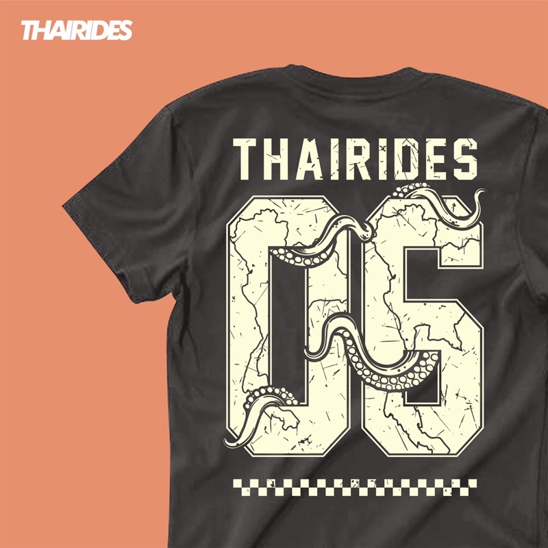 Kaos T-Shirt Original Thairides Six Black &amp; White