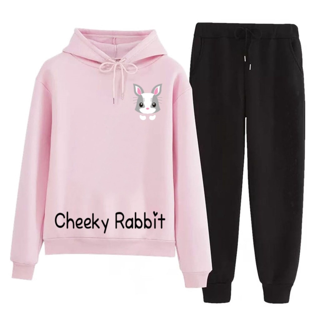 BESS - Setelan Hoodie Wanita Murah / Setelan Hoodie + Celana - CHEEKY RABBIT