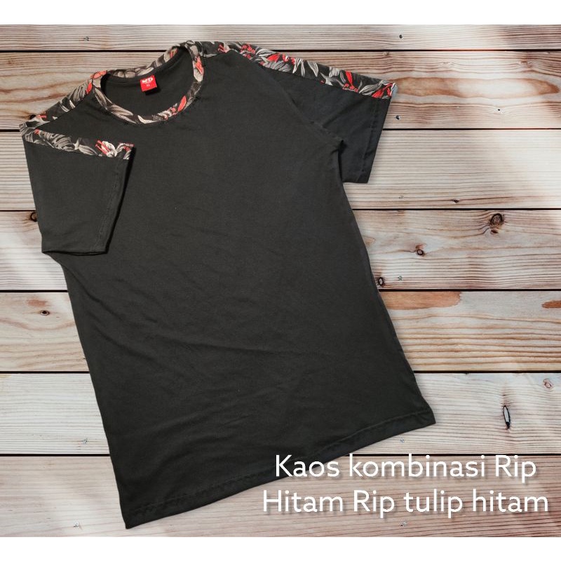 kaos kombinasi Rip motif tulip