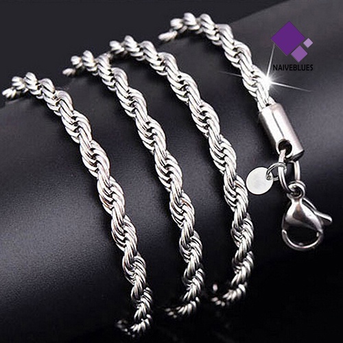 Kalung Rantai Bahan Sterling Silver 925 Untuk Pria Dan Wanita