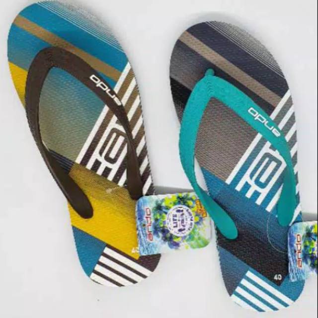 SANDAL ANDO PRIA.HAVANA 06.WARNA COKLAT/BEIGE DAN TOSKA/NAVI.38 SAMPAI 42