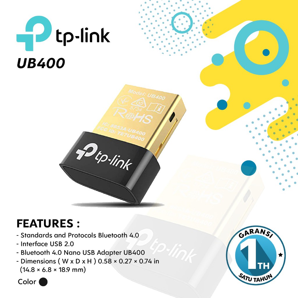 TP-LINK UB400 Bluetooth 4.0 Nano USB Adapter Original - Garansi 1 tahun