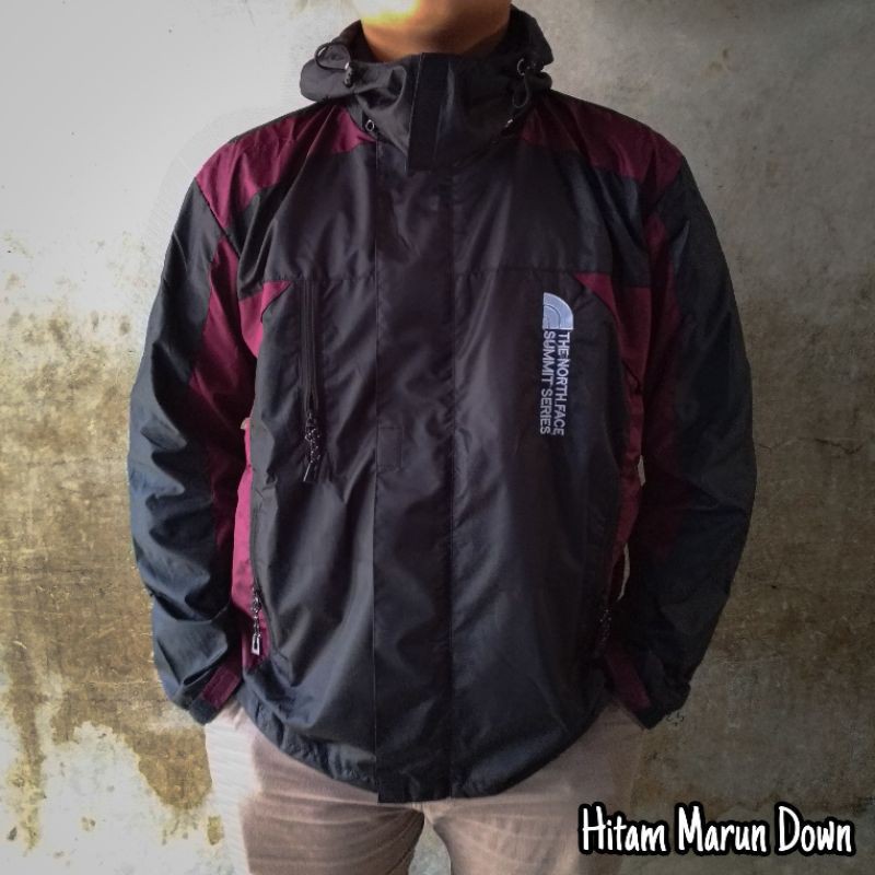 (BISA COD) Jaket Summit Jaket Muncak Jaket Outdoor Murah Jaket Gunung Jaket Waterproof Anti Air-TNF HITAM MAROON
