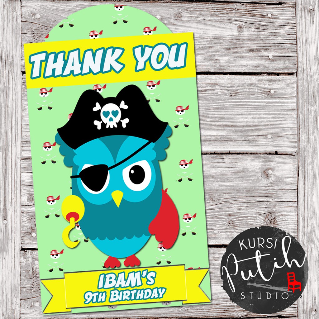 

Birthday thank you card tema owl