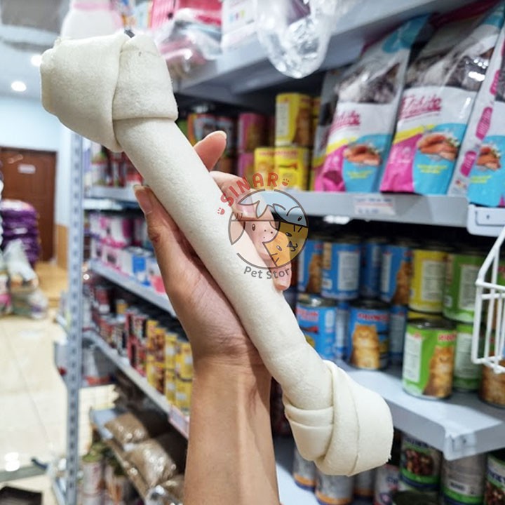 Snack Tulang Anjing Ikat XL Susu Knotted Bone White 10inch RZP 2010