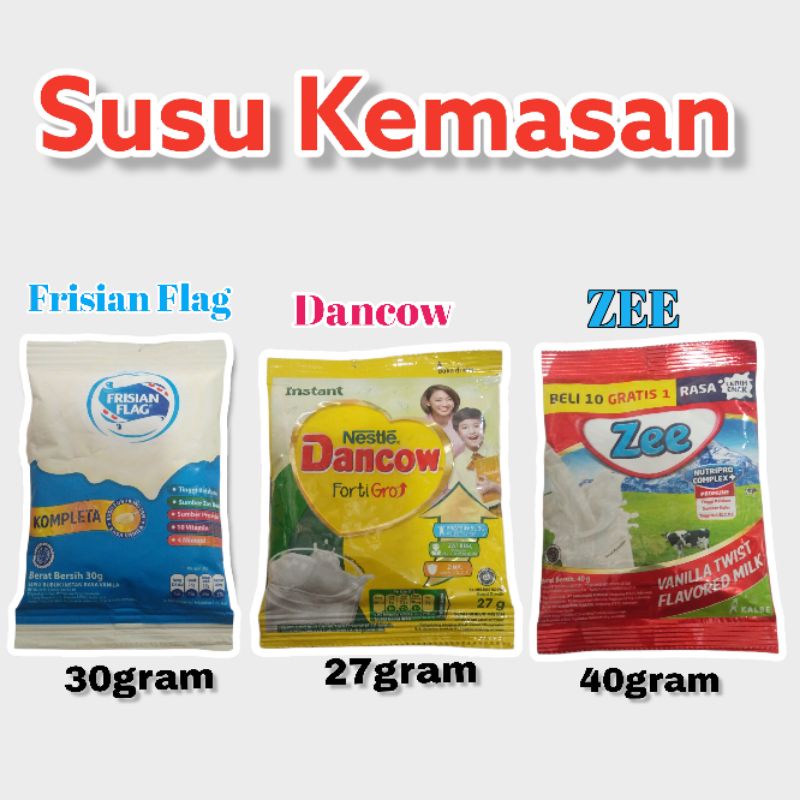 

Susu Kemasan Putih Dancow Frisian Flag dan Zee