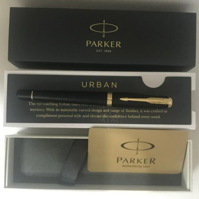 

Pen Parker Urban Matte Black GT RB HD TB Roller Ball Klip Emas