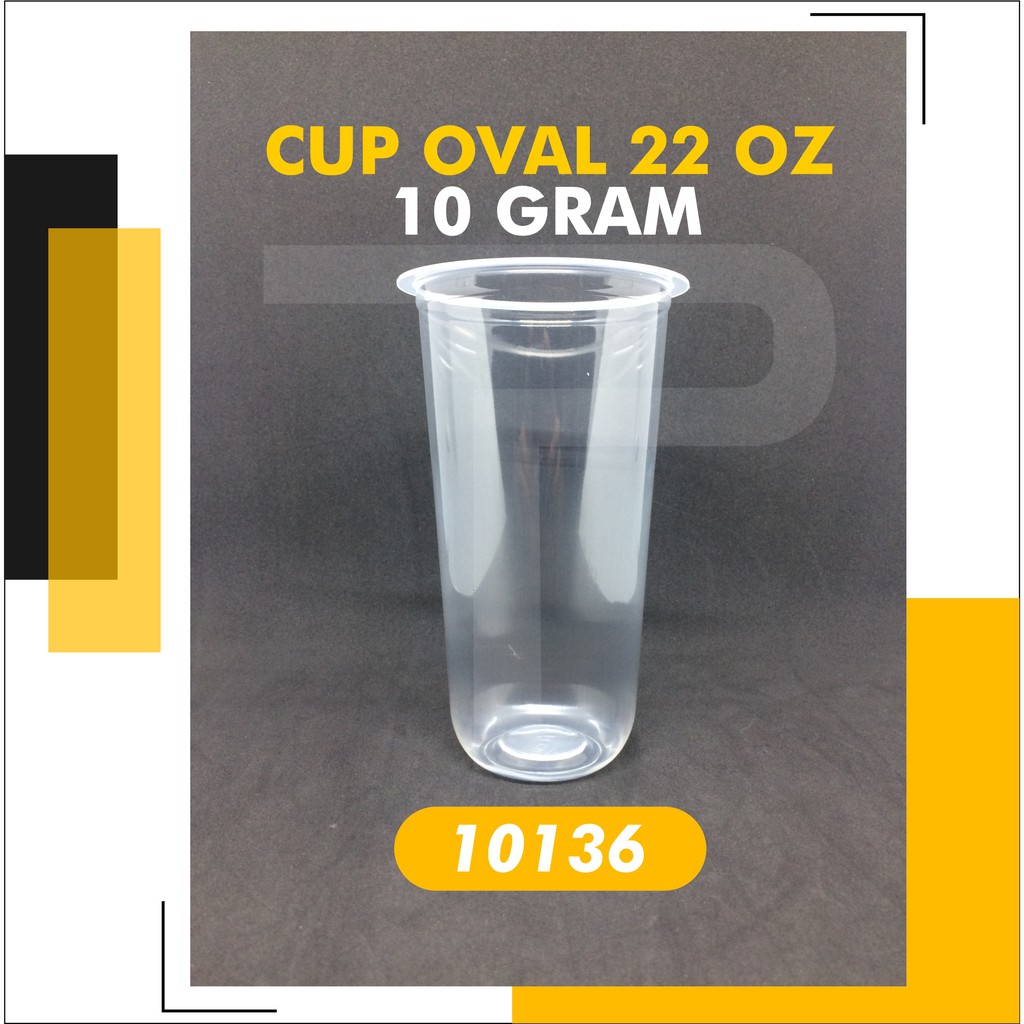 Gelas Plastik 22 Oz Oval Tebal isi @50 pcs / Cup Pop Ice / PP Cup 22Oz