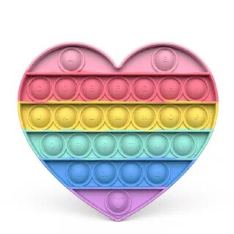 Pop it premium bubble emboss fidget anti stress timbul silicone viral tik tok mainan anak tebel high quality-Pastel heart