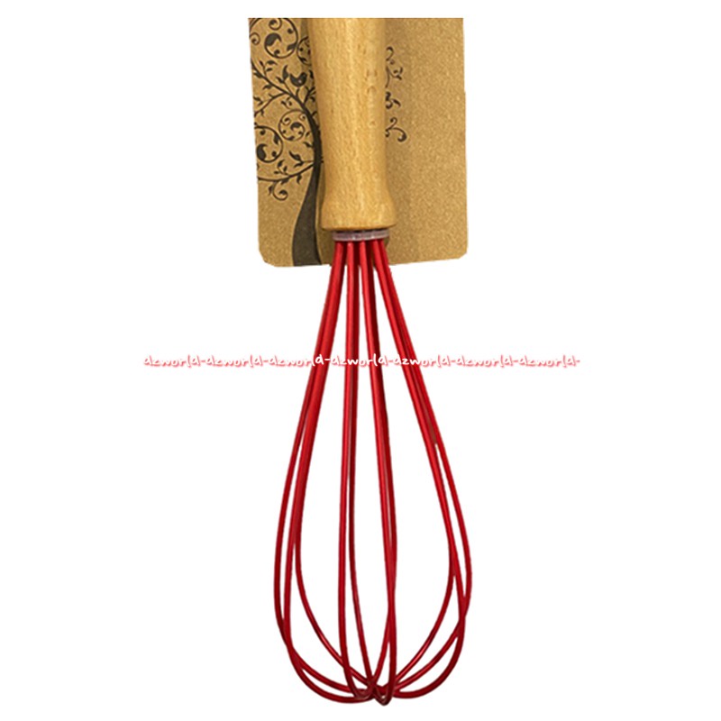 Krischef Whisk Wood Woody Alat Pengocok Telur Bahan Kayu Merah Red Kris Chef Kocok Telor