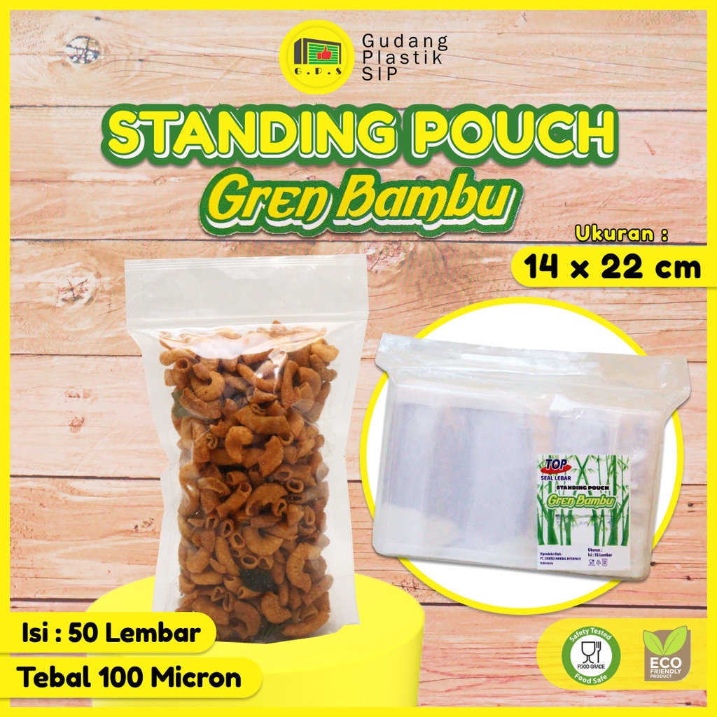 PLASTIK STANDING POUCH 14X22 CM / PLASTIK KLIP BERDIRI ISI 50