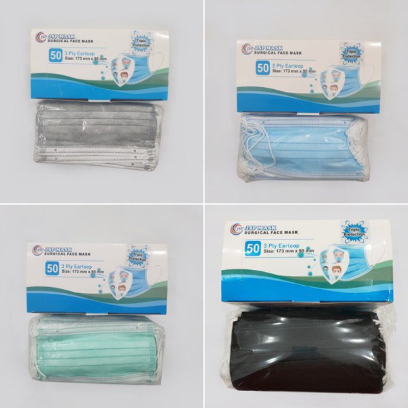 MASKER Type Earloop Disposable Protective Mask 3ply isi 50pcs