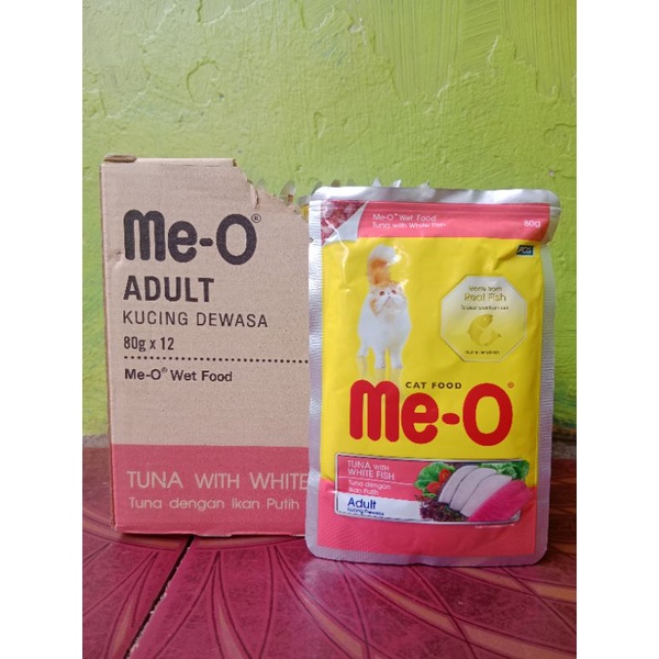 Me-O Pouch 80gr kitten dan adul, wet food all varian