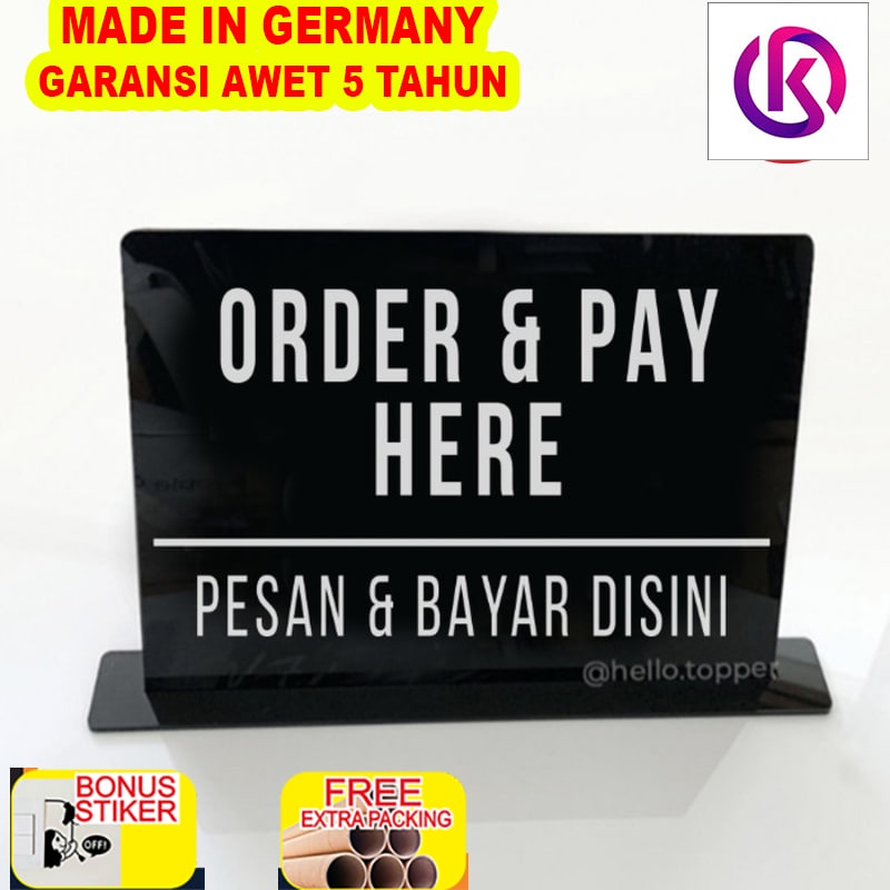 

Terlaris Sign Standing Order & Pay Here Akrilik | Sign Acrylic Order Pay Here