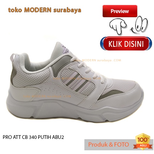 Sepatu pria olahraga sneakers kets tali PRO ATT CB 340 PUTIH ABU2