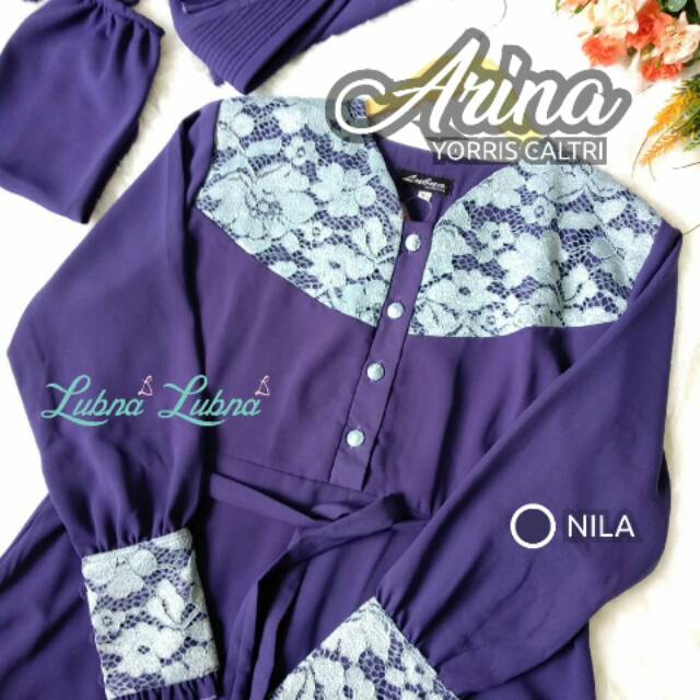Set Gamis Syari Yoris Caltri / Arina by Lubna Collection