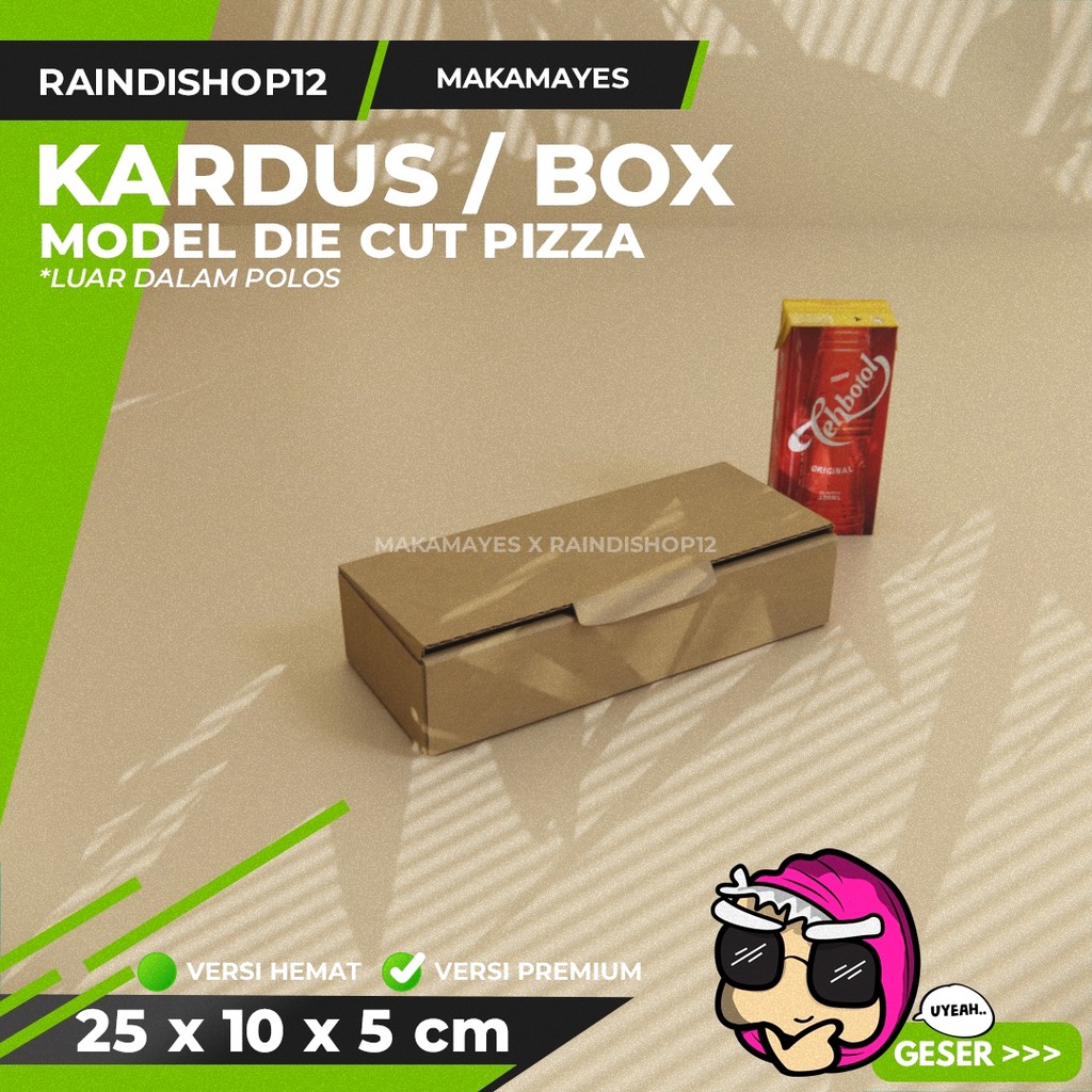 

(MIN 10 PCS) BOX 25 X 10 X 5 CM KARDUS DIE CUT PIZZA KEMASAN PACKAGING KADO