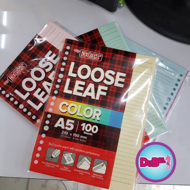 

Isi Binder A5 / Kertas File A5 / Loose Leaf A5 Bigboss 100 lembar Warna