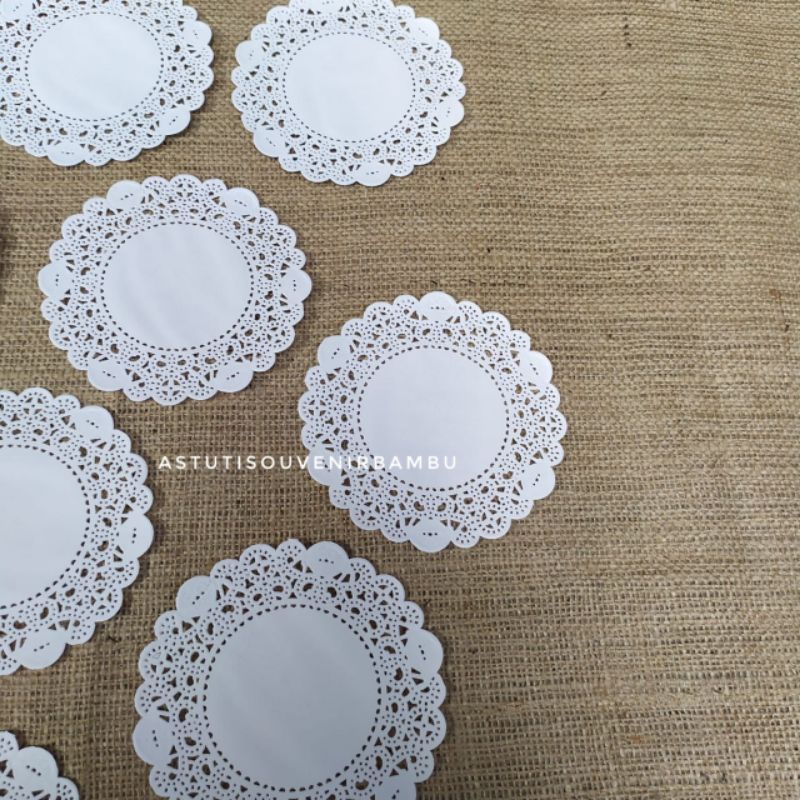 

TERBARU besek warna satria DOILY PAPER KERTAS RENDA 18 CM kertas alas kertas kue kertas hias besek doilies paper alas kue alas toples