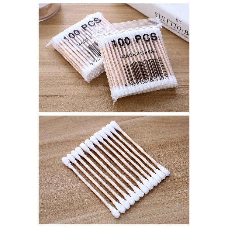 (BOW) Cotton Bud Kapas untuk Telinga 1 Pack isi 100pcs 0A0G38