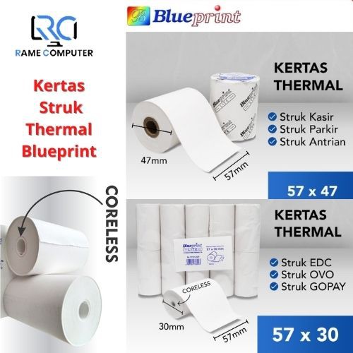 Kertas Struk EDC Thermal Blueprint 57x30 / 57x47