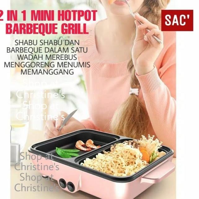 Kompor Listrik 2in1 Elektrik Portable Hotpot Mini Steamboat