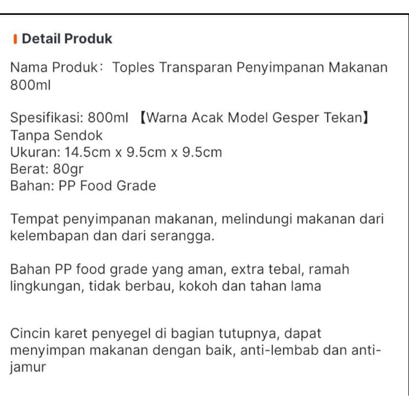 toples seal pot transparan food storage