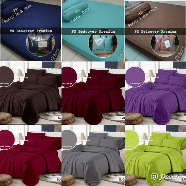 Bed Cover selimut satu set Emboss homemade 160x200cm/ 180cmX 200cm