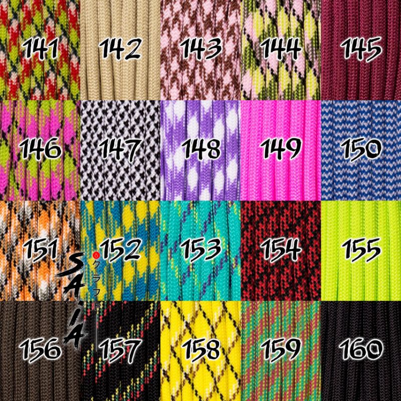 Tali paracord 4mm untuk membuat kerajinan gelang lanyard gantungan #141-160 | SAIA CRAFT