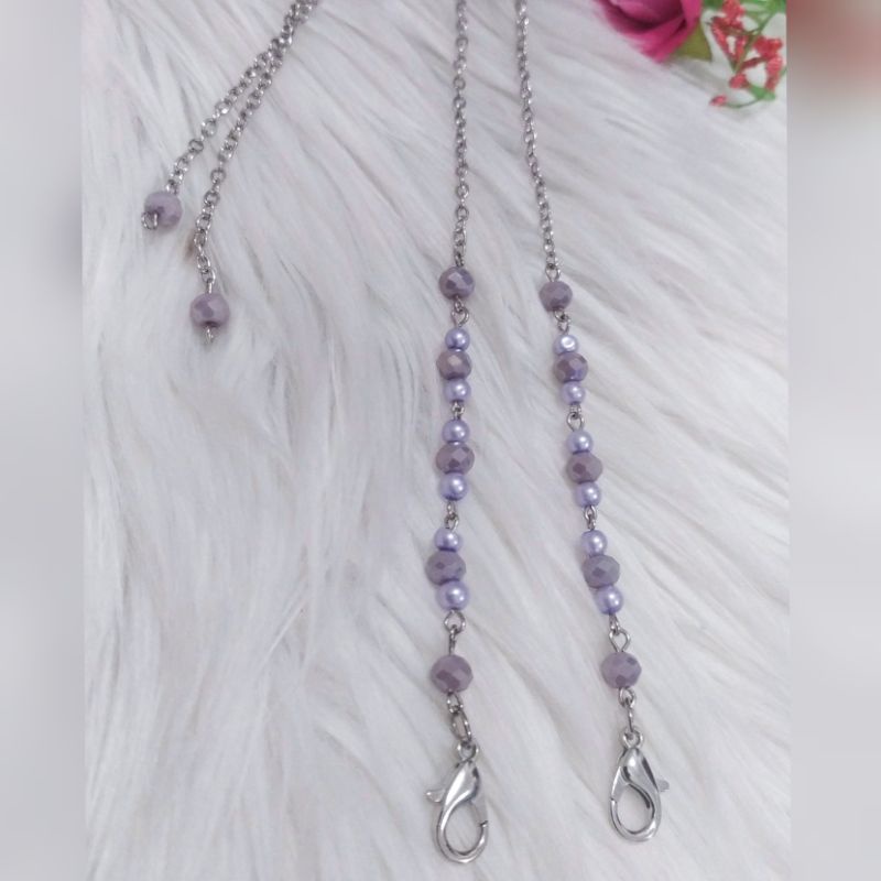 konektor masker kristal | konektor masker 2 in 1| konektor masker rantai| konektor masker mutiara| k