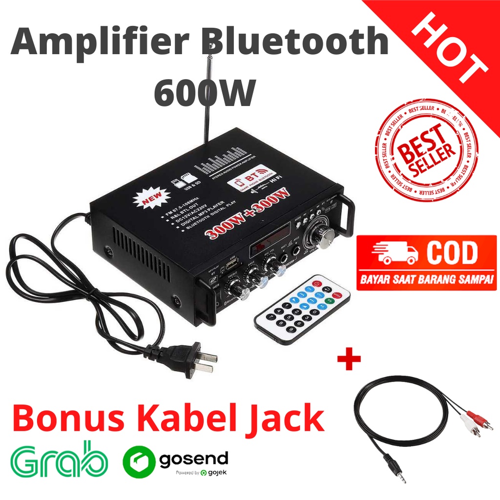 Power Amplifier Mobil 600W - Amplifier Bluetooth - amplifier mini - amplifier subwoofer - power amplifier rakitan