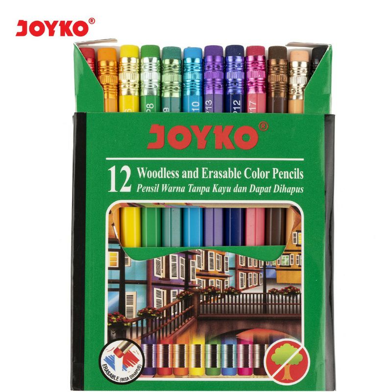 

Joyko Pensil Warna/Woodless Pensil Kelir Pendek 12 Warna CP-120
