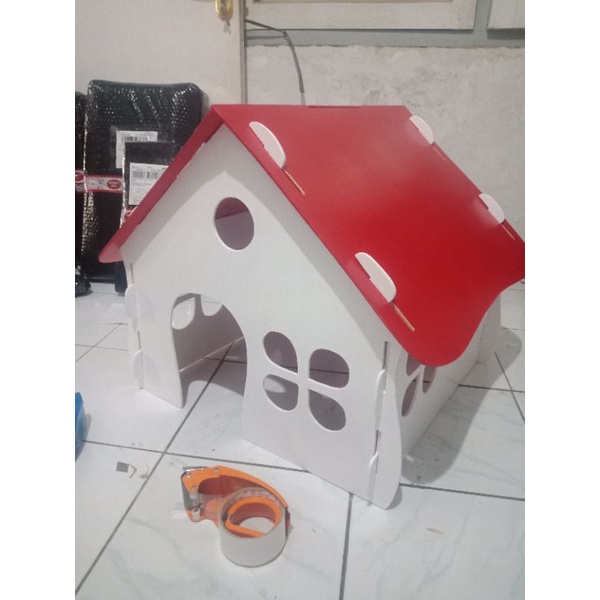 kandang hewan kucing kelinci kayu 50x50x50 cm
