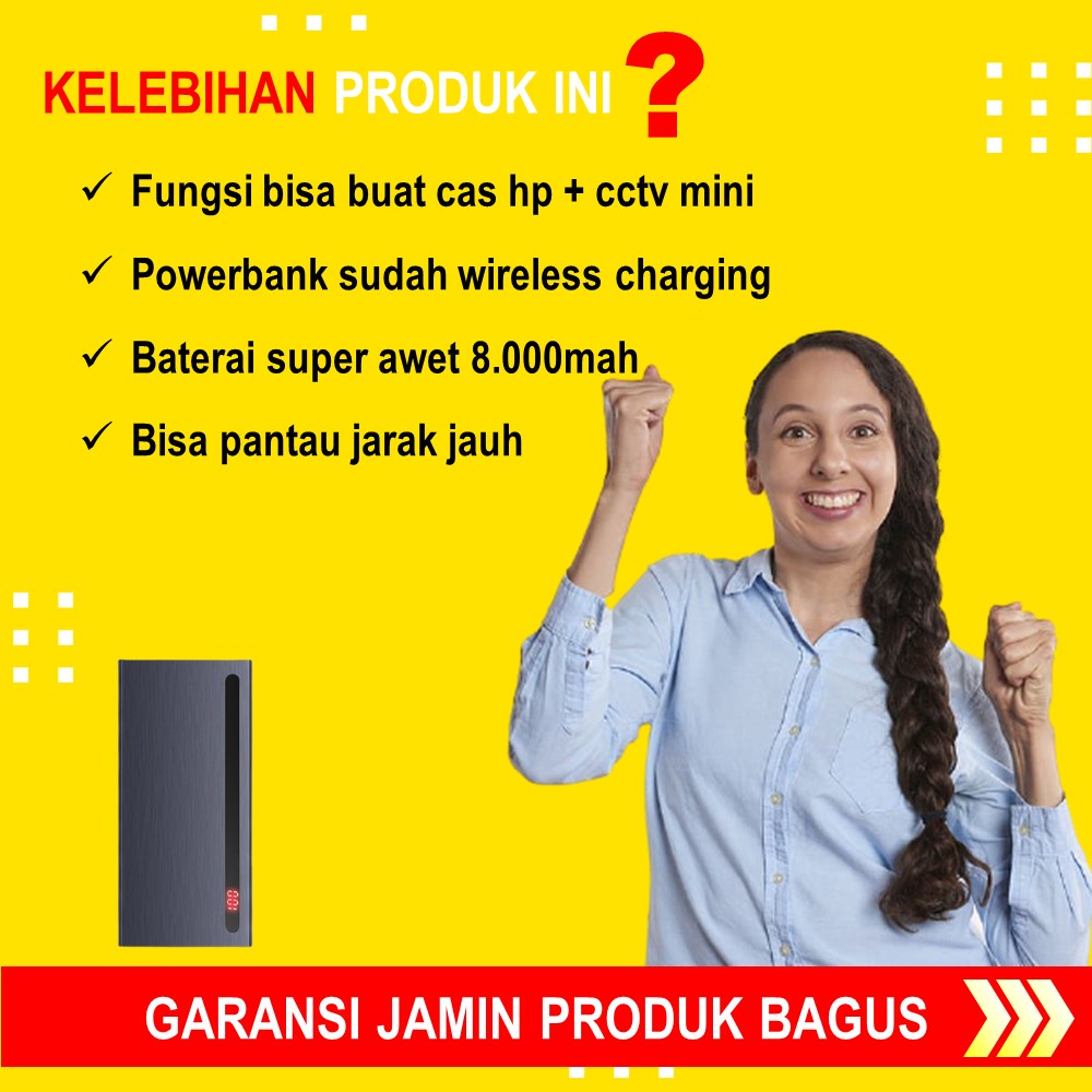 KAMERA CCTV MINI TERSEMBUNYI WIFI CAMERA MINI OUTDOOR HIDDEN CAMERA SPYCAM POWERBANK PENGINTAI KECIL SPY IP CAM PORTABLE TANPA KABEL TERHUBUNG HP PENGINTIP MATA MATA JS154