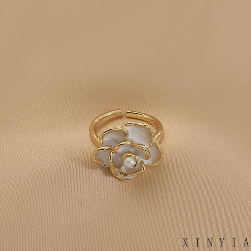 【COD】Cincin Jari Telunjuk Desain Bunga Putih Gaya Vintage Perancis Cincin Model Terbuka