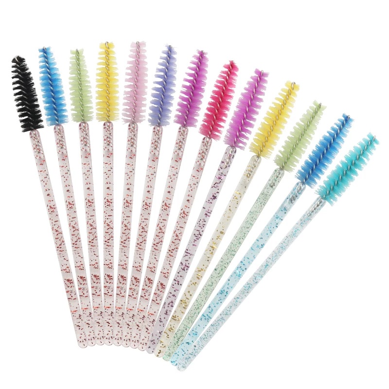 50 PCS Disposable Mascara Brushes Of Good Quality / Suitable For Eyelash Grafting, Eyebrows And Makeup / Crystal Rod Mascara Brush 7 Colors (Colorful)