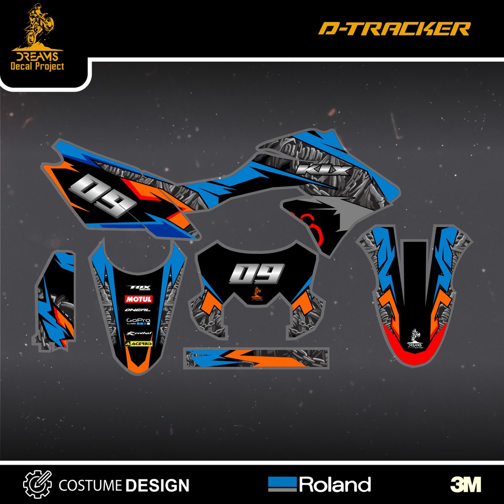Decal D-TRACKER Biru Orange